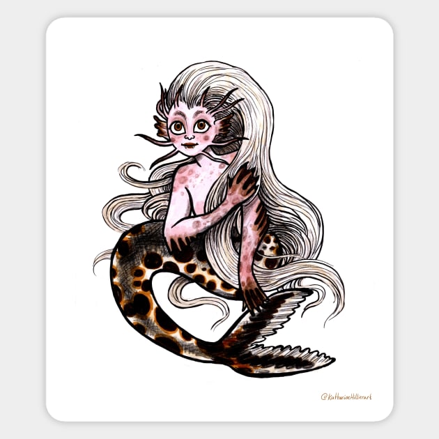 Catfish river Mermaid Sticker by sadnettles